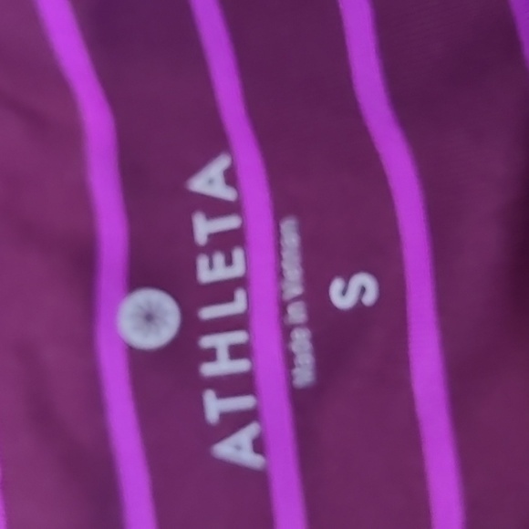 Athleta striped purple and pink running yoga workout leggings size small - Picture 4 of 5